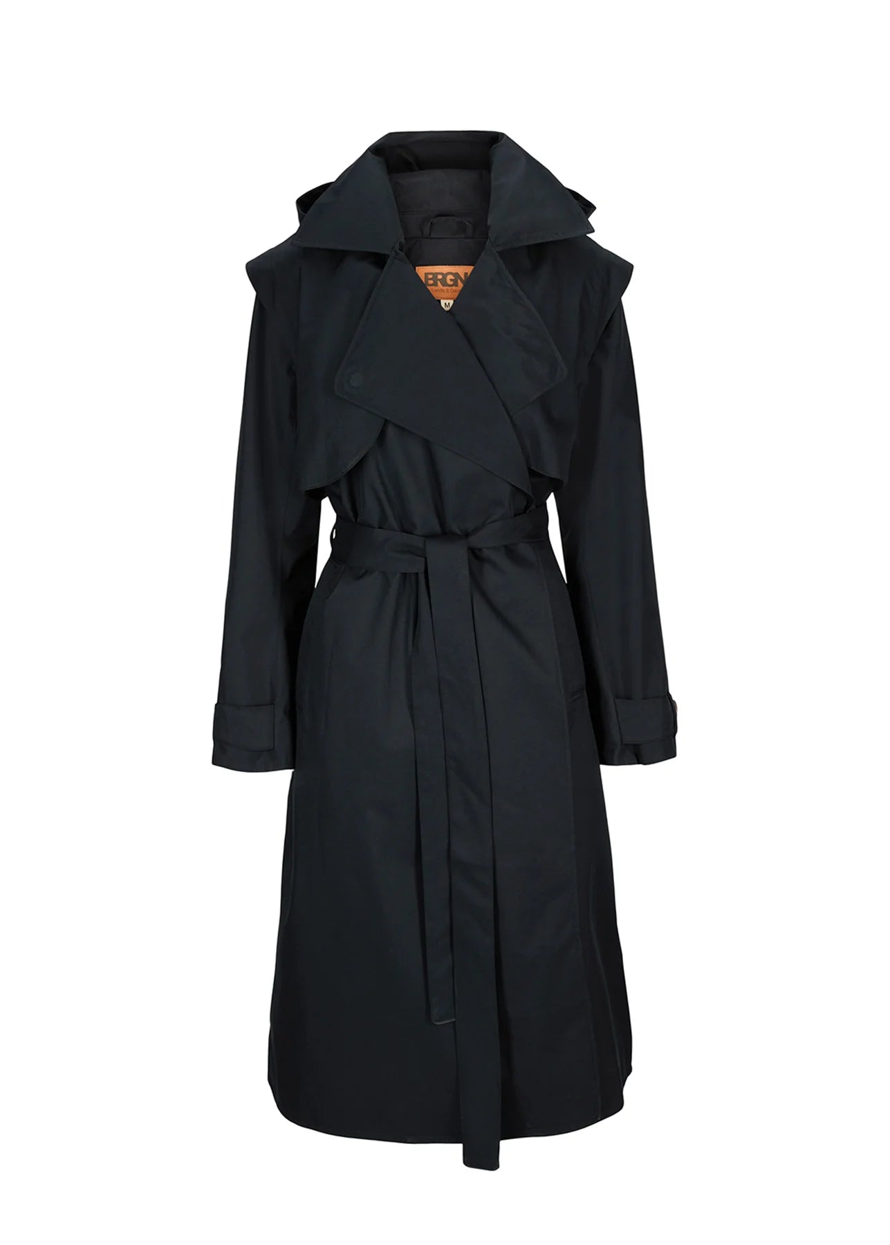 Regndrape waterproof black trench coat