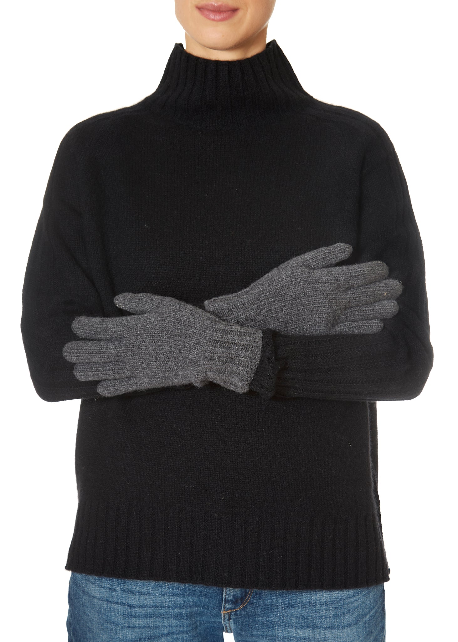 Santacana Dark Grey Gloves 'Cashmere Blend' - Jessimara