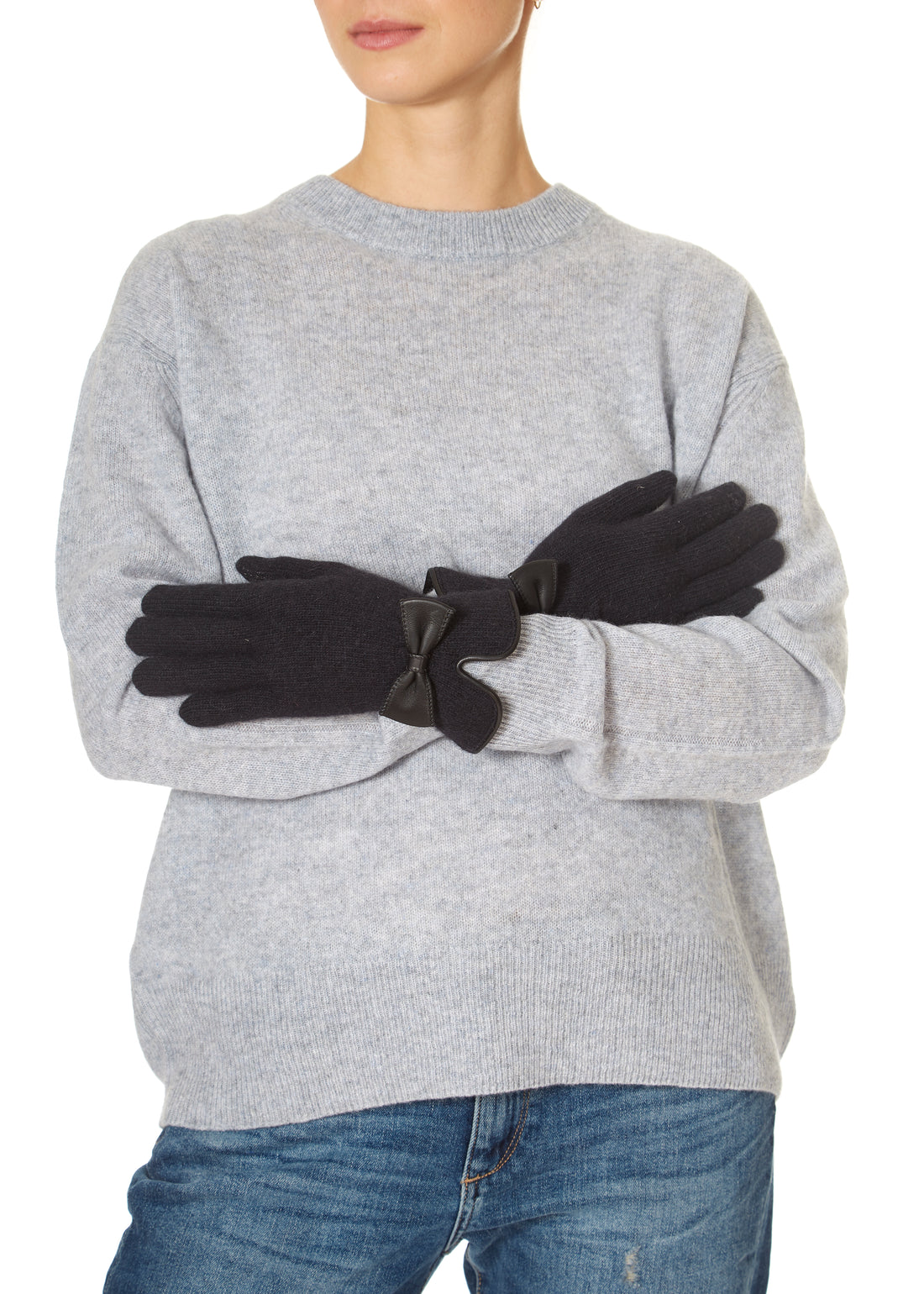 Santacana Black Bow Gloves 'Wool Blend' - Jessimara