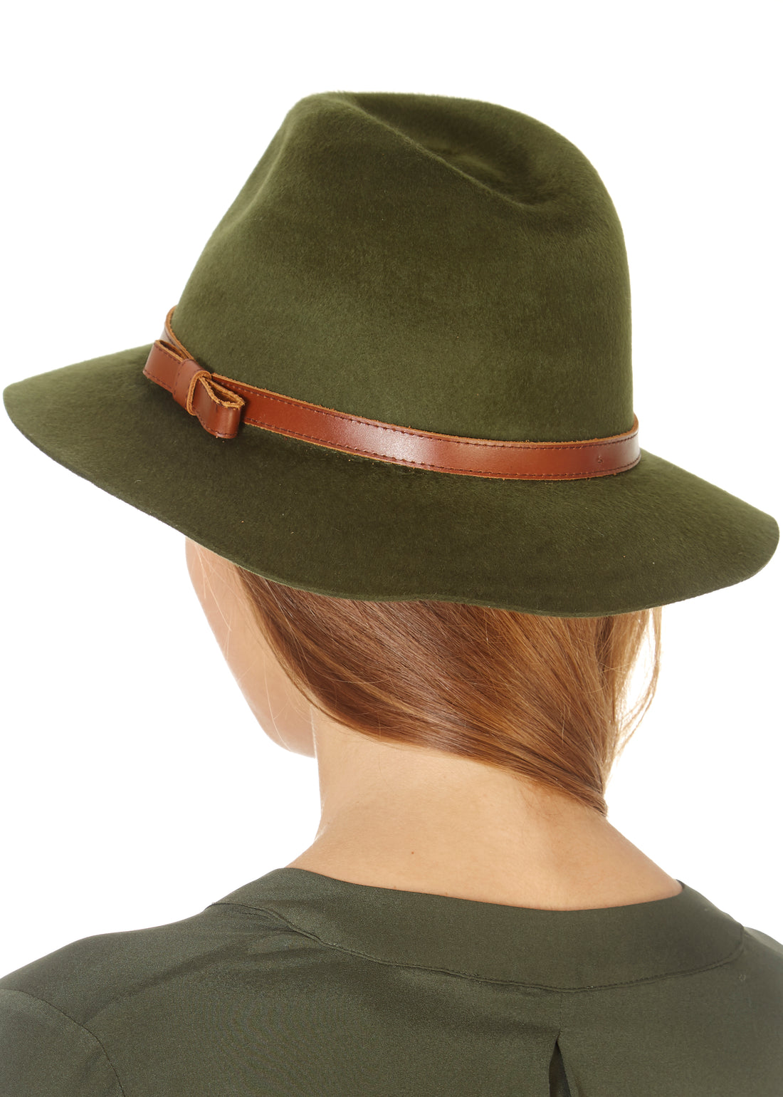 Khaki Green Trilby Hat - Jessimara