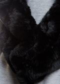 Knitted Rabbit Black Wrap With Hook And Eye Closures - Jessimara