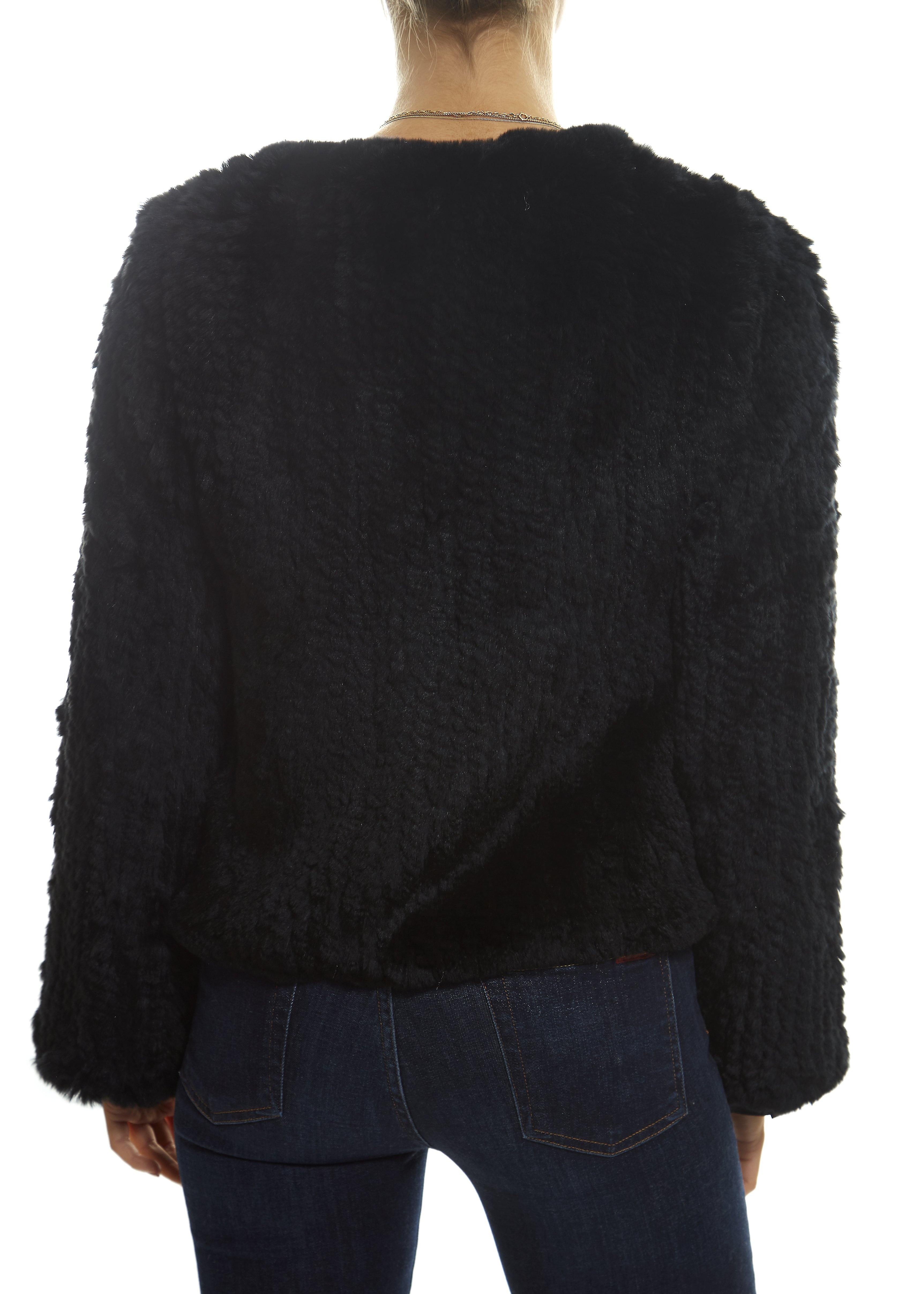 Knitted Rex Rabbit Genuine Fur Jacket | Jessimara London