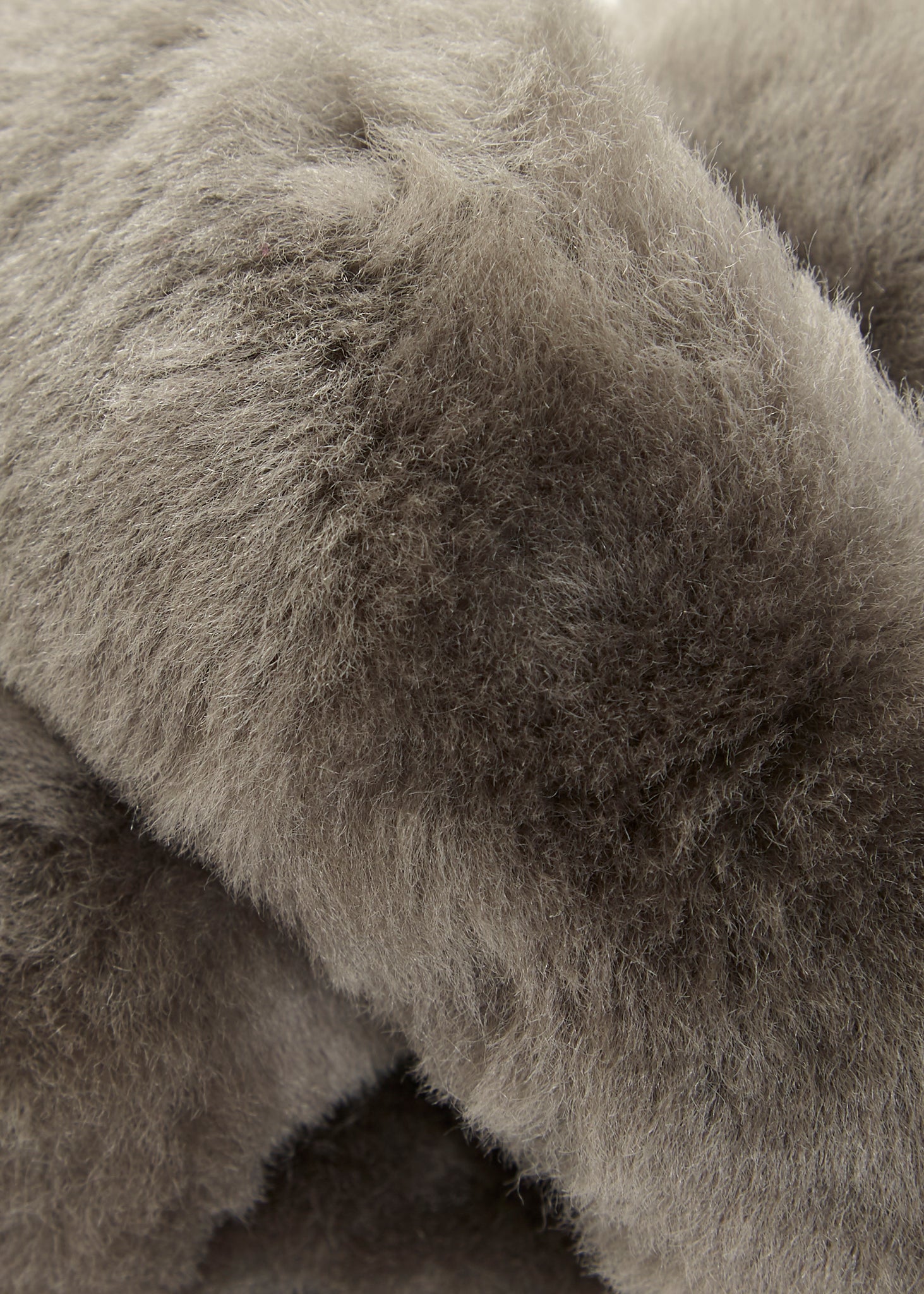 Dark Grey Criss Cross Luxury Sheepskin Slippers - Jessimara