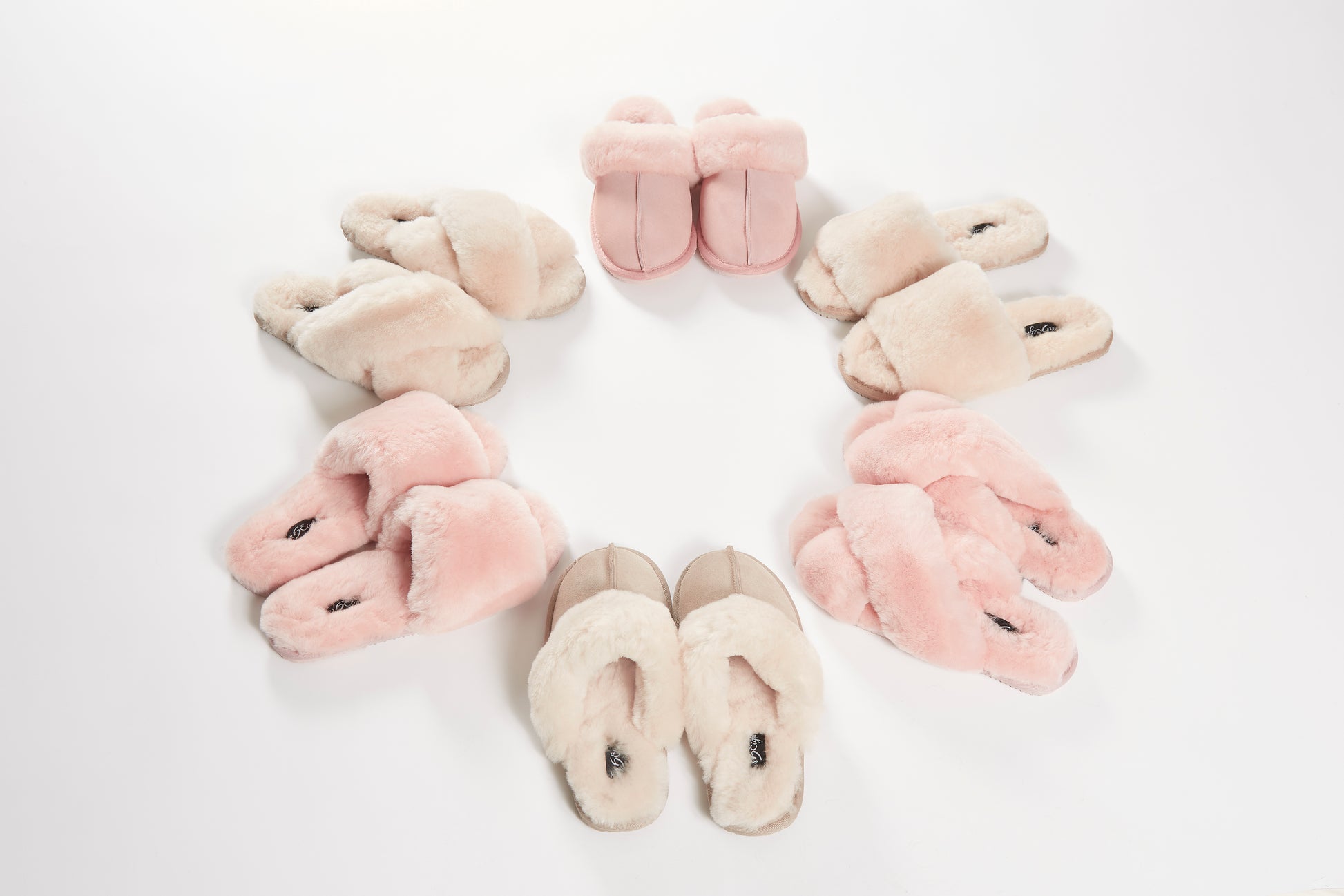 Cream Criss Cross Luxury Sheepskin Slippers - Jessimara