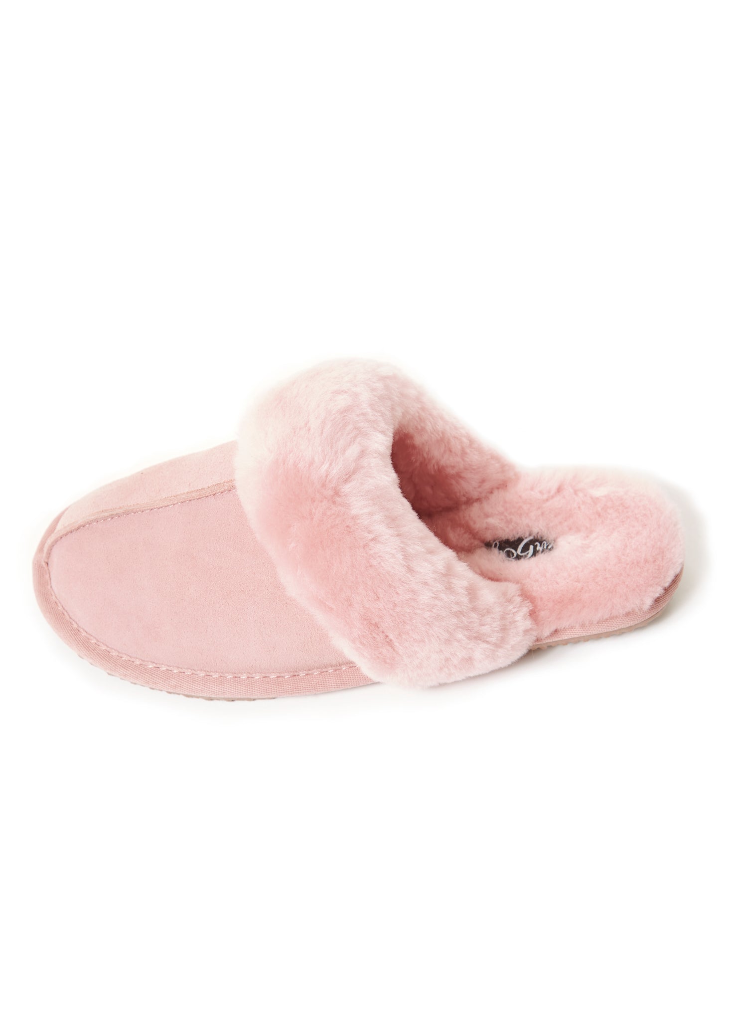 'Classic' Baby Pink Thin Sheepskin Slippers - Jessimara