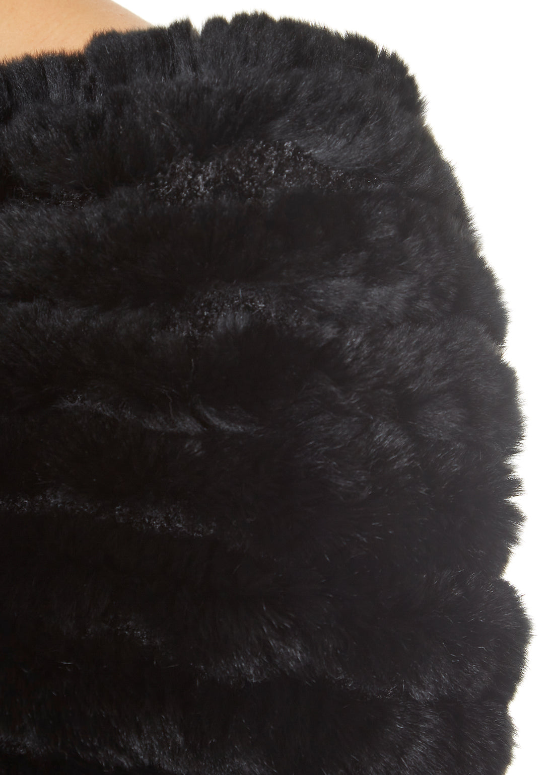 Real Rex Rabbit Fur Shoulder Snood Black