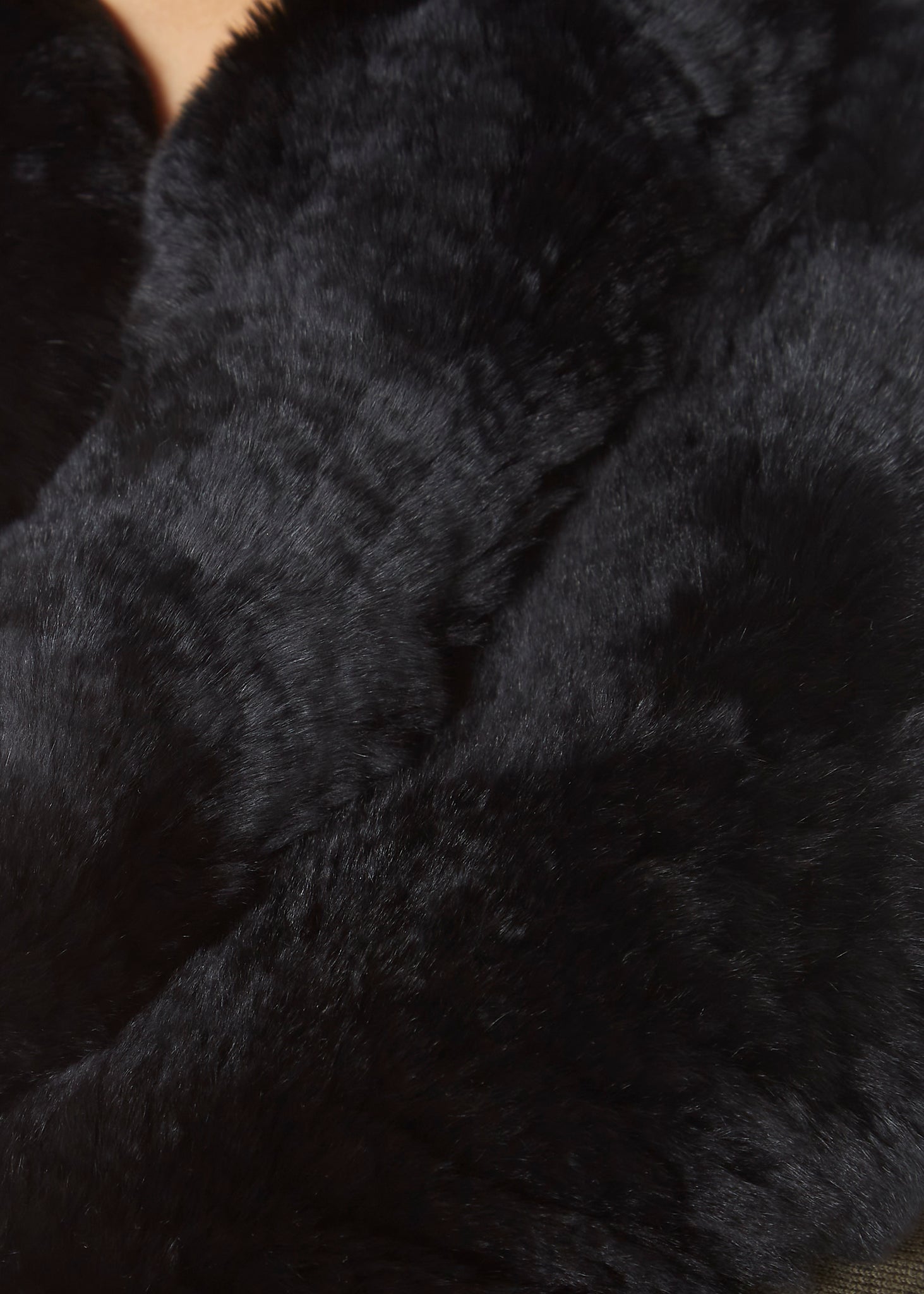 Fur5eight Real Rex Rabbit Fur Twisted Snood Black