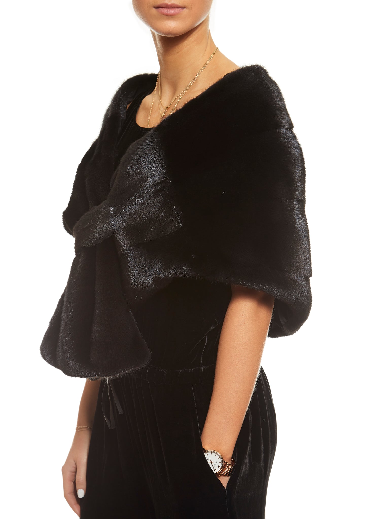 Black Mink Loop Through Evening Wrap - Jessimara