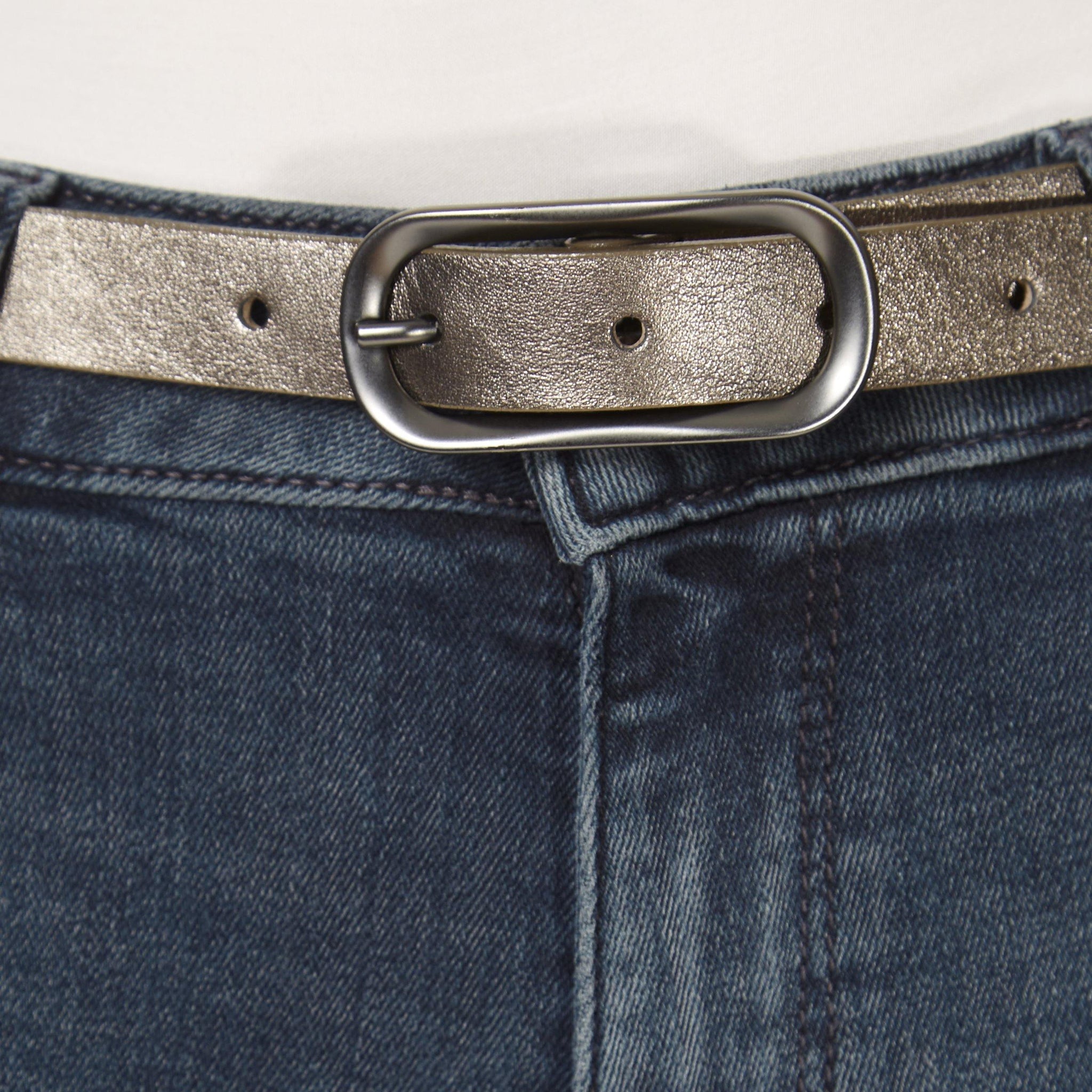 'Clear' Thin Shimmery Pewter Belt - Jessimara