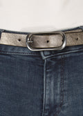 'Clear' Thin Shimmery Pewter Belt - Jessimara