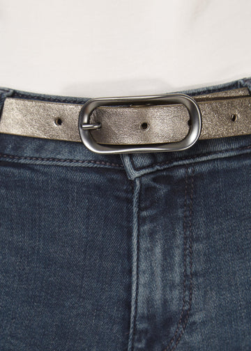 'Clear' Thin Shimmery Pewter Belt - Jessimara