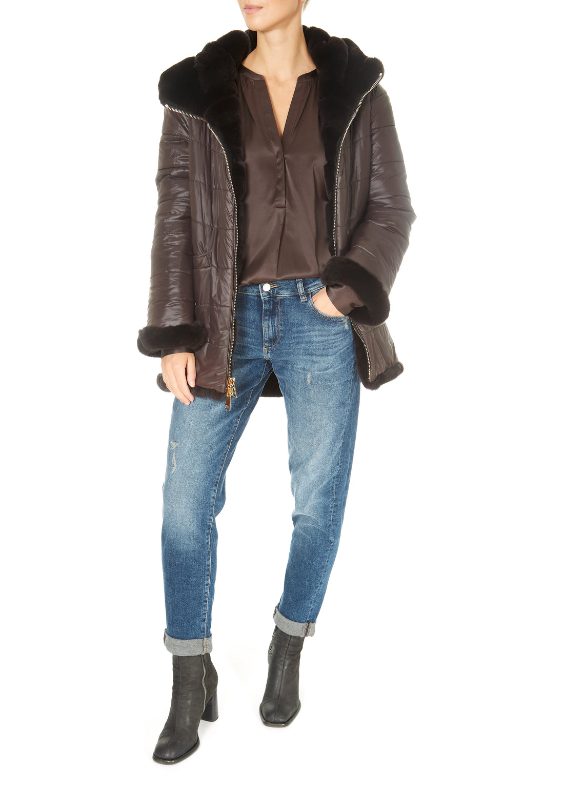 Suprema 'Reversible Brown Fur Coat' - Jessimara