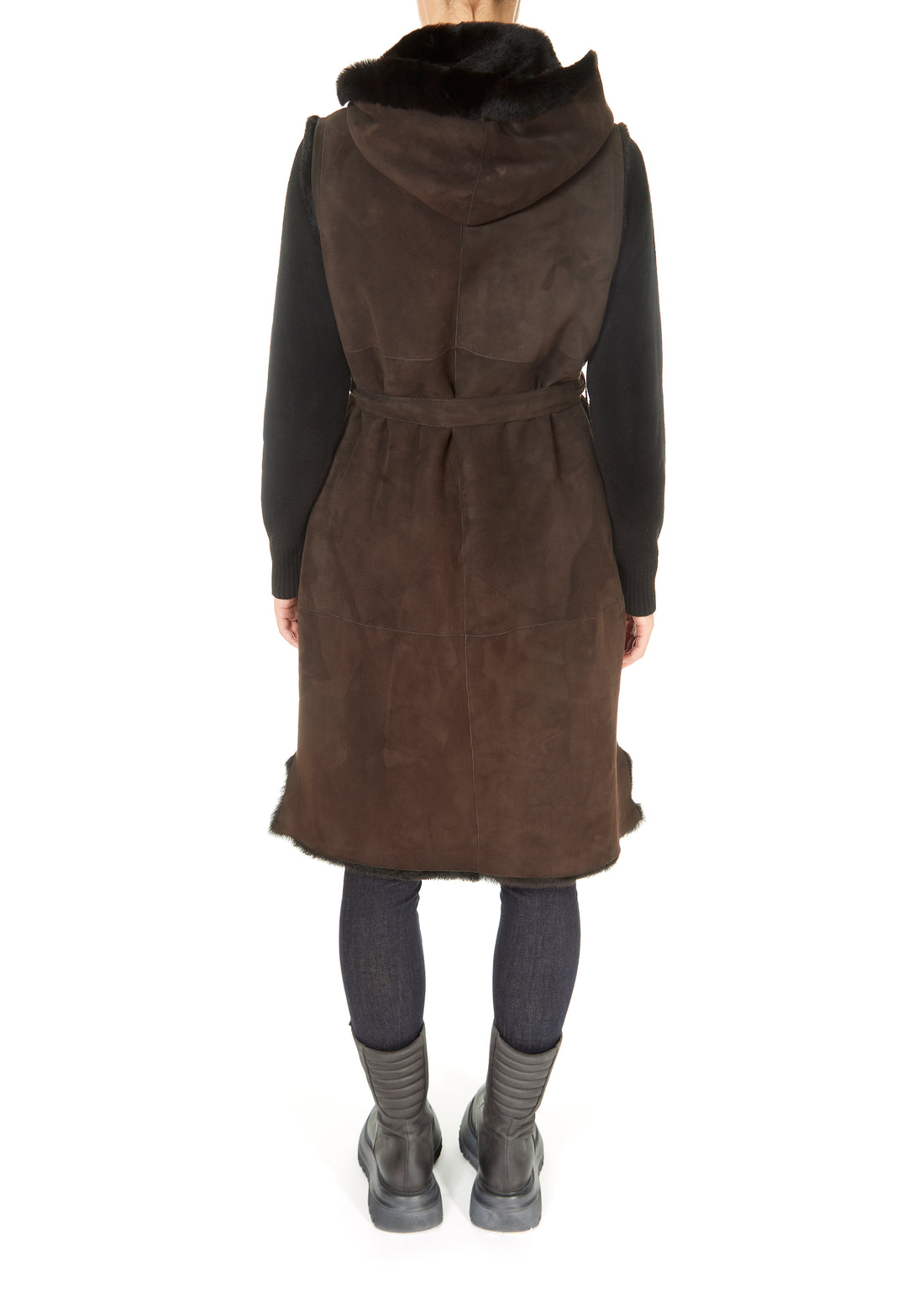 Suprema 'Brown Reversible Sheepskin Gilet' - Jessimara