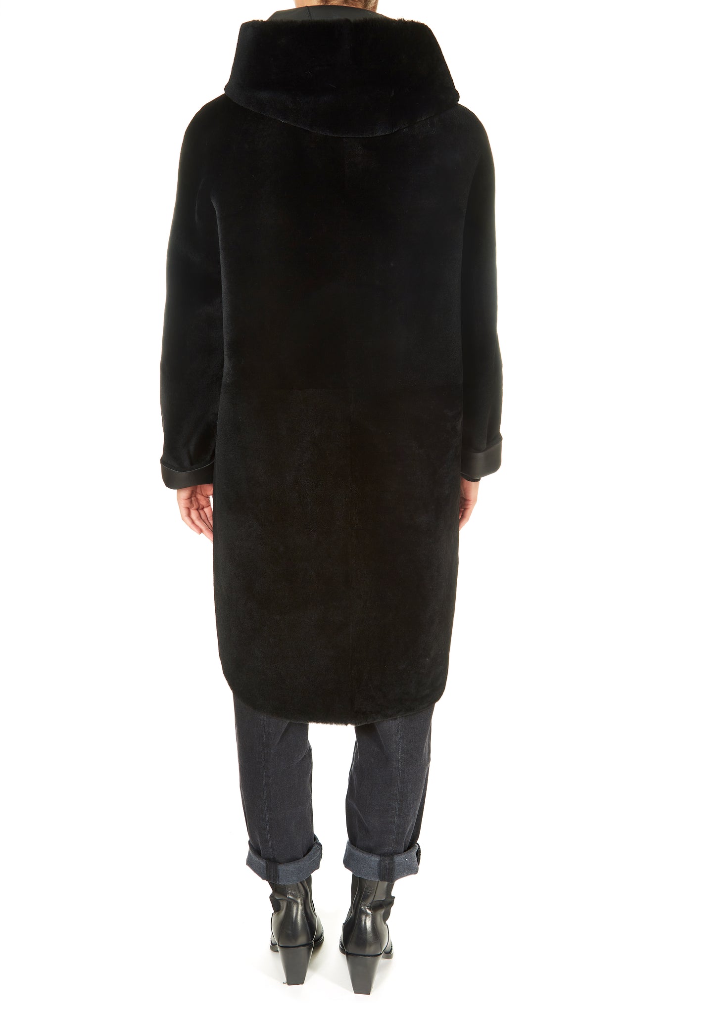 Suprema Black Reversible Sheepskin Coat