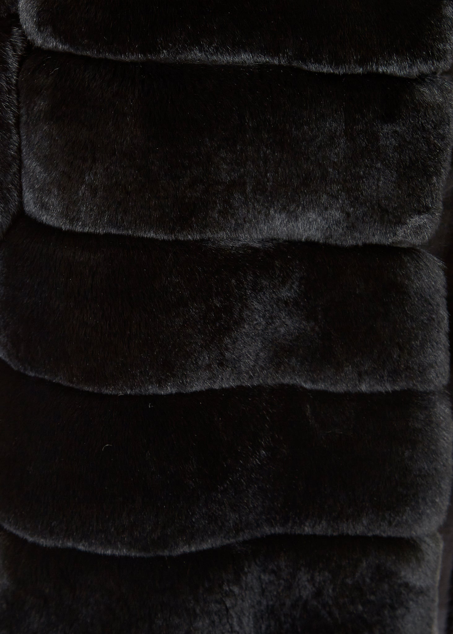 Suprema Black Knee Length Panelled Coat