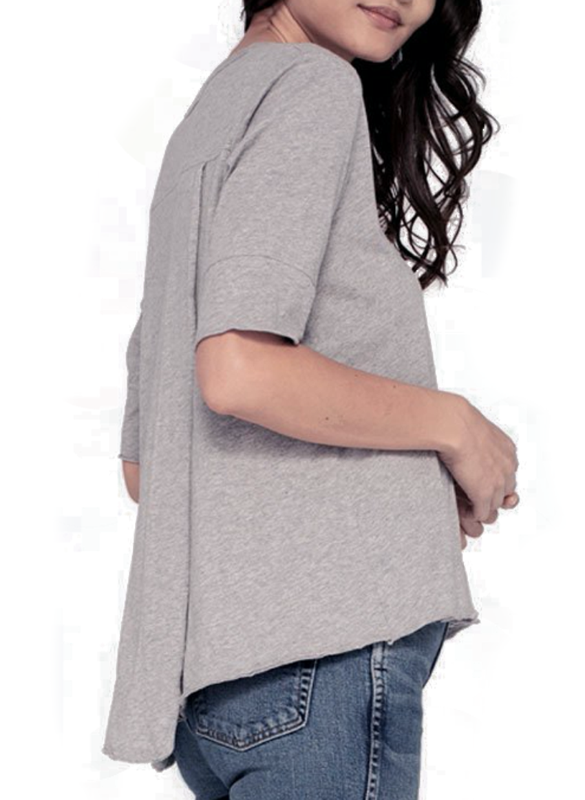 Grey Round Neck T Shirt - Jessimara