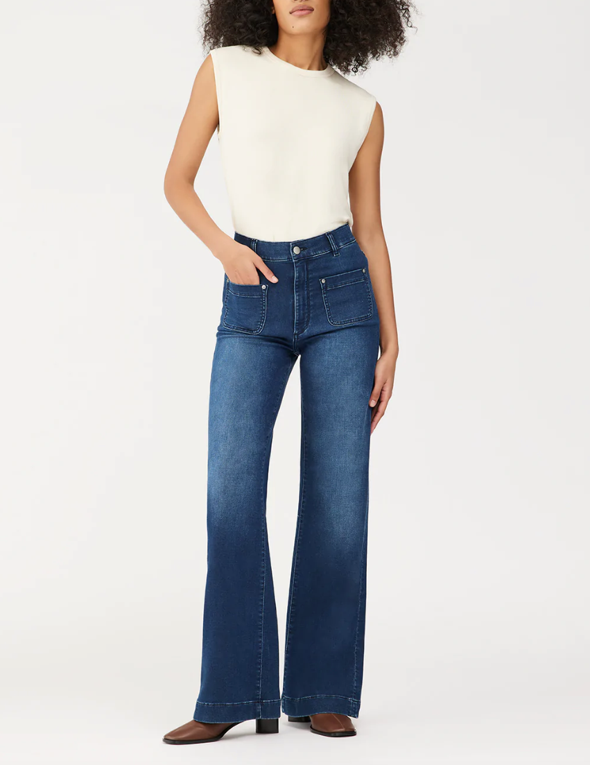 DL 1961 Hepburn Wide Leg Vintage Blue Tide