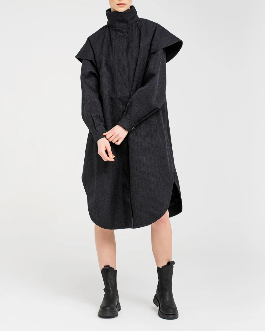 BRGN Tyton Coat in Black Tweed