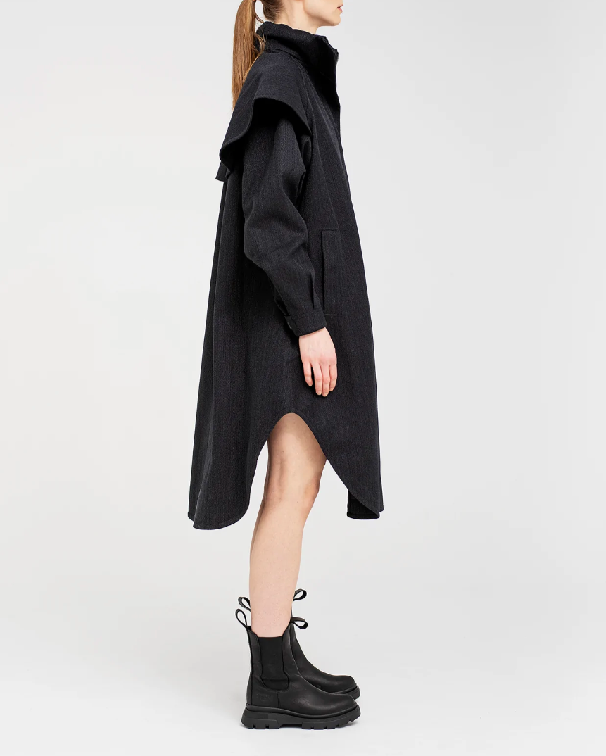 BRGN Tyton Coat in Black Tweed