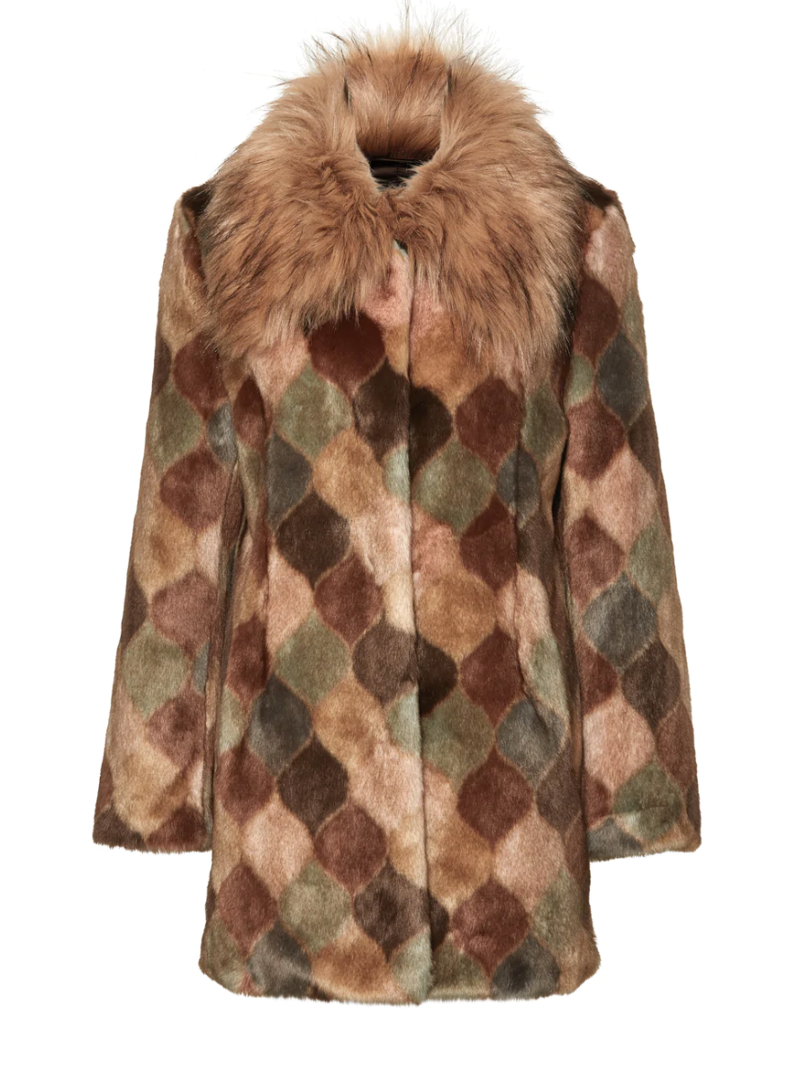 Unreal Fur Casaldonca Short Coat With Fur Collar