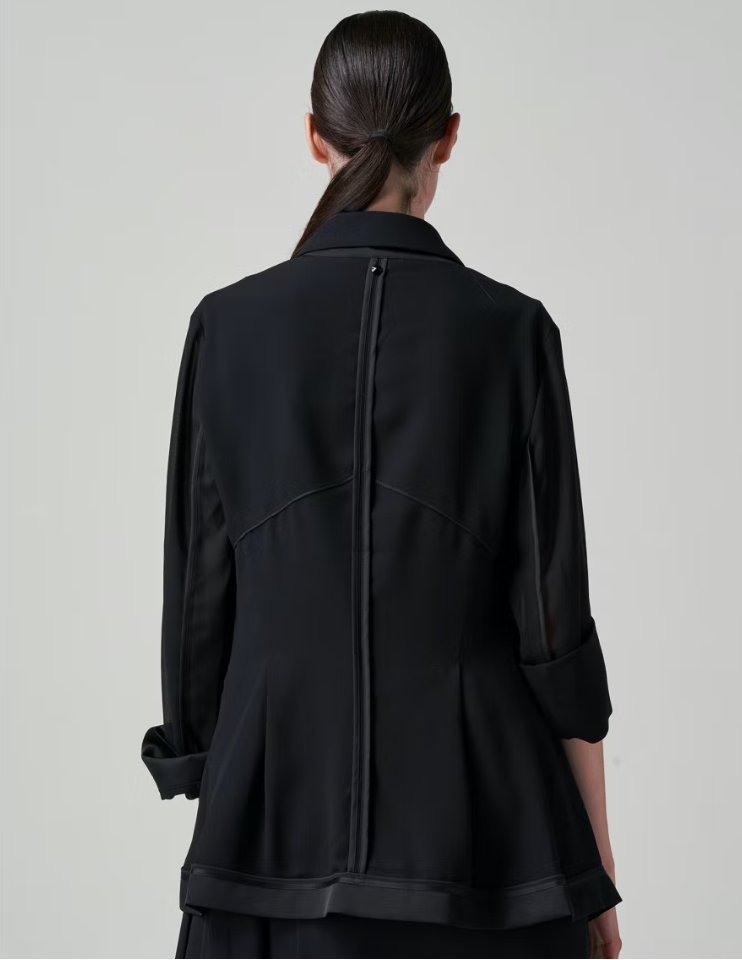 Pinnacle Black Unstructured Georgette Jacket