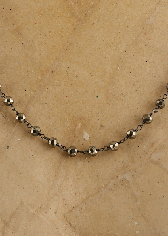 Pyrite Rosario Stone Necklace - Jessimara