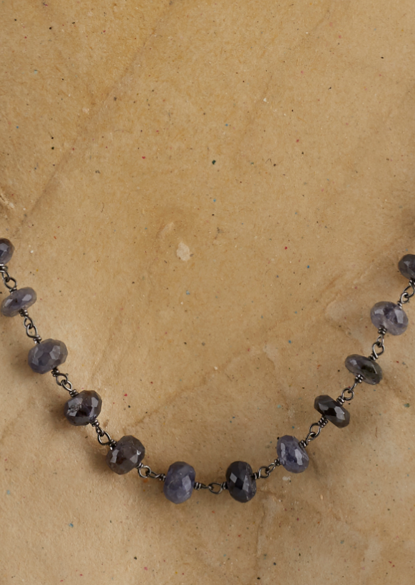 Grey/Blue Labradorite Beaded Necklace - Jessimara