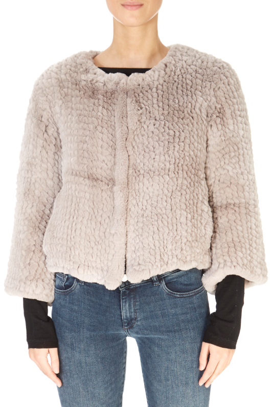 H brand sales rabbit fur jacket