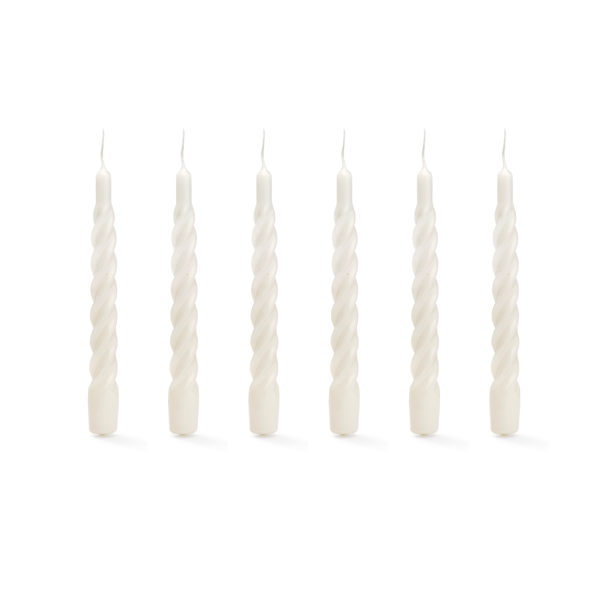 Anna + Nina Twisted Candle White - Set of 6