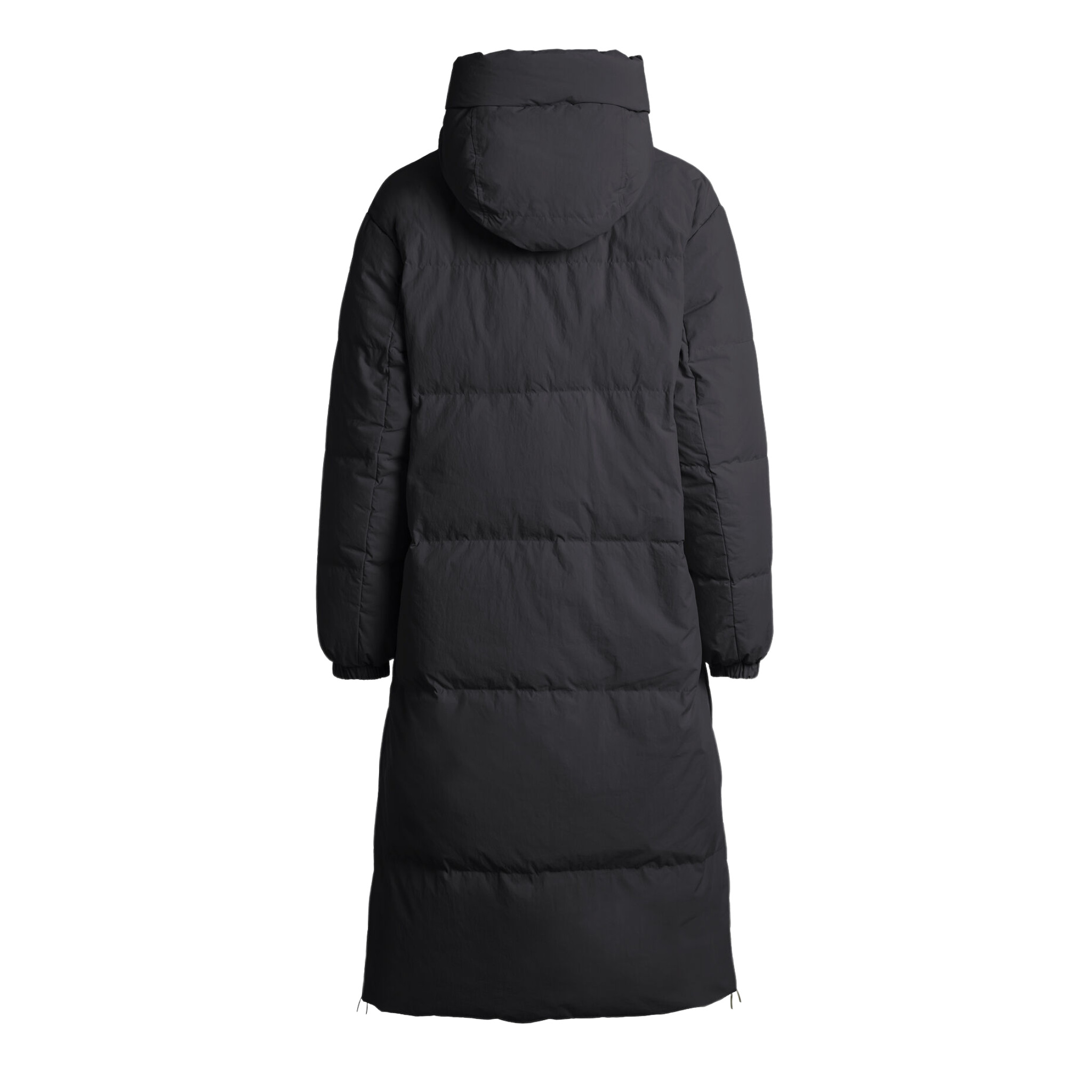 Sleeping Reversible Long Puffer Coat In Black & Beige