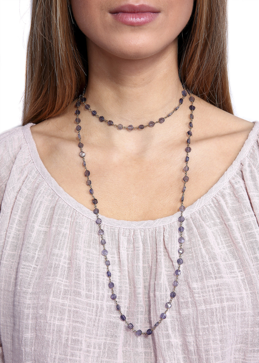 Ela Rae 'Diana' Labradorite Coin Chain Necklace - Jessimara
