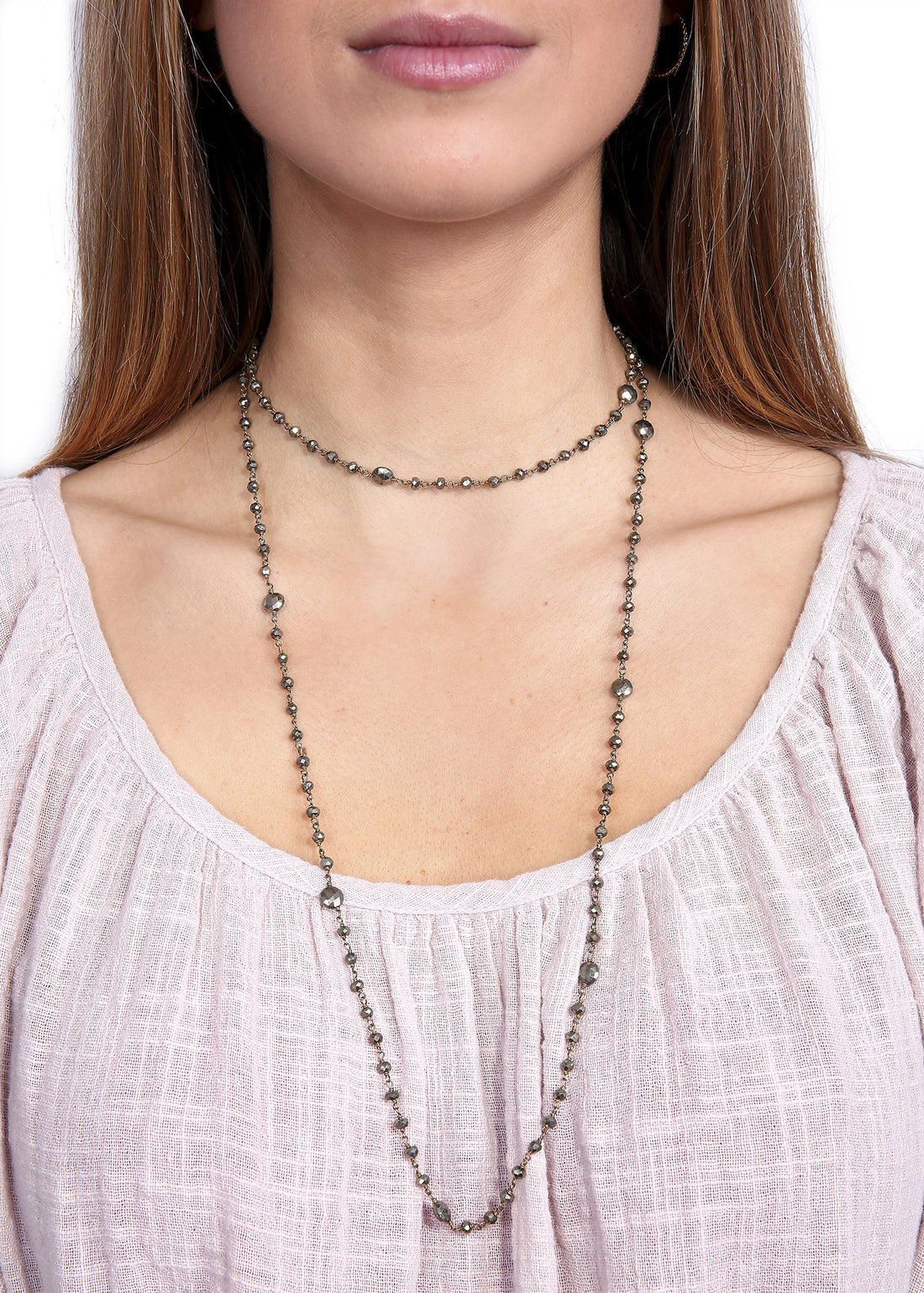 Ela Rae 'Diana' Pyrite + Pyrite Chain Necklace - Jessimara