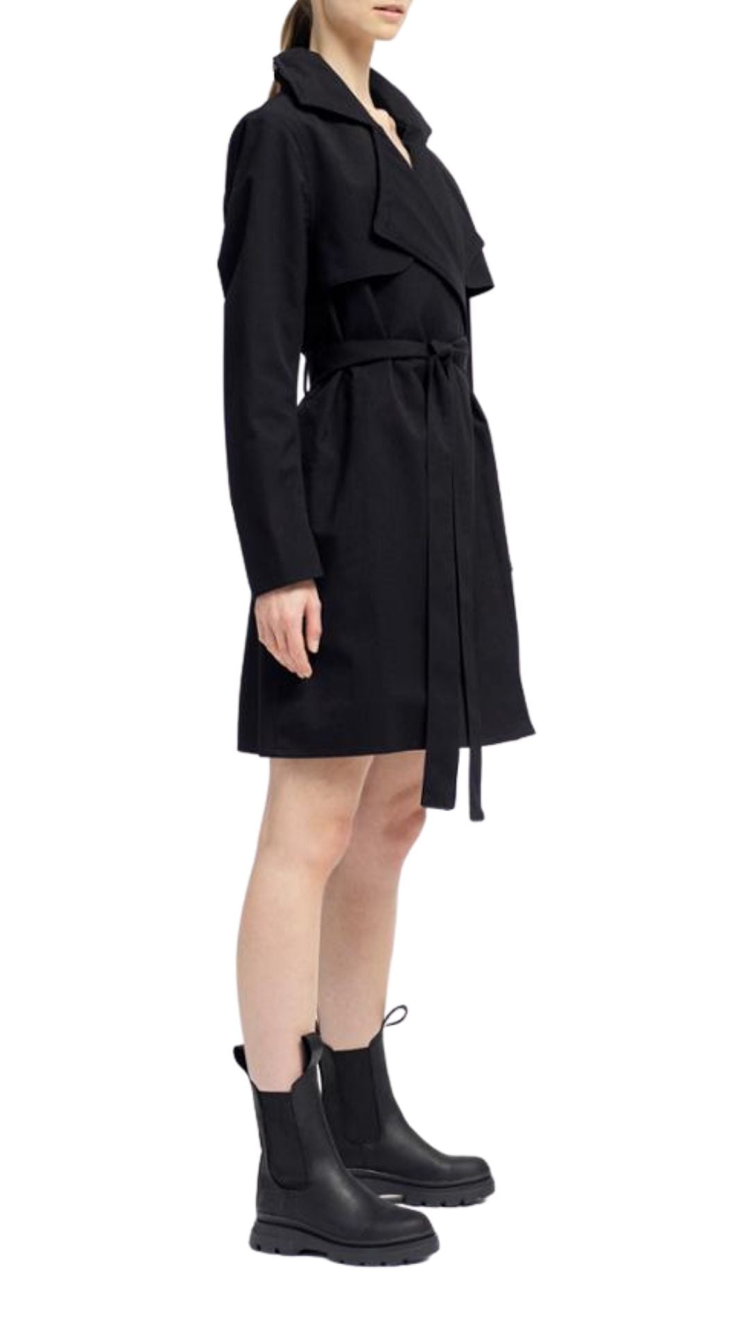 'YR' Black Short Trench Coat - Jessimara