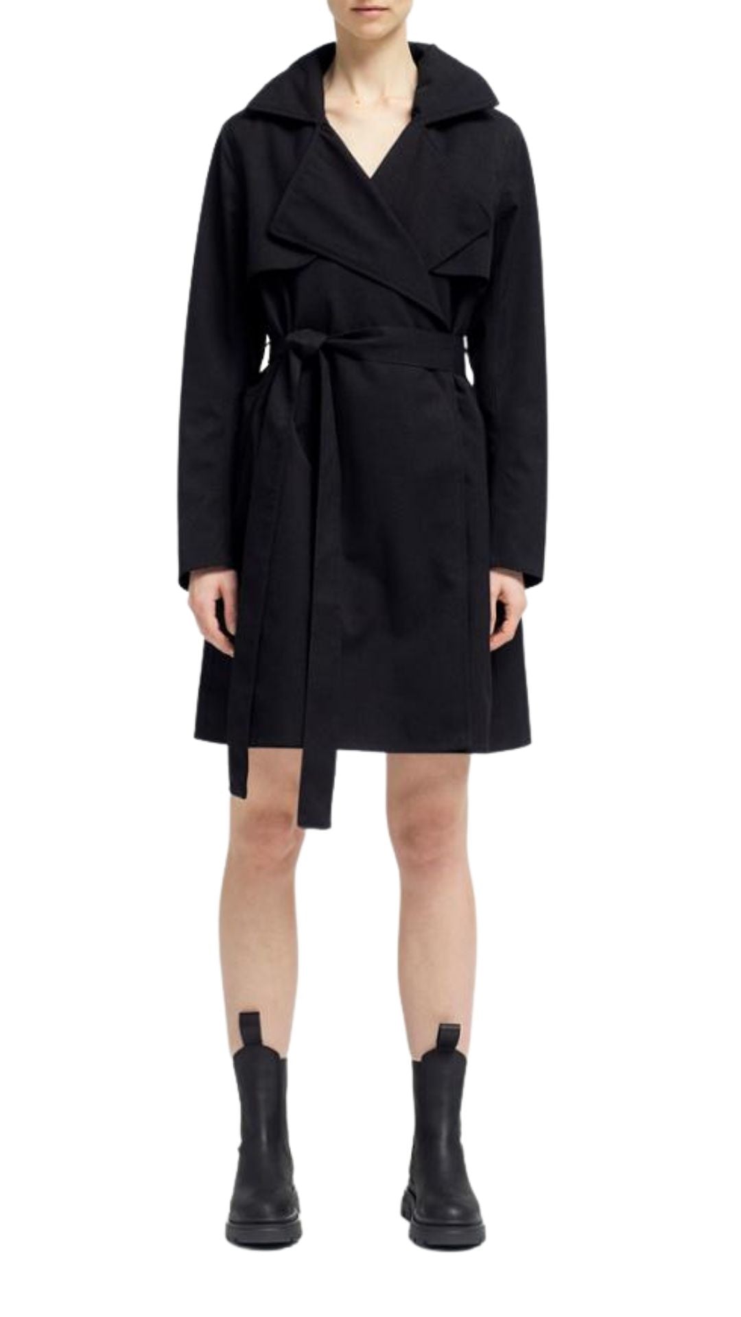 'YR' Black Short Trench Coat - Jessimara