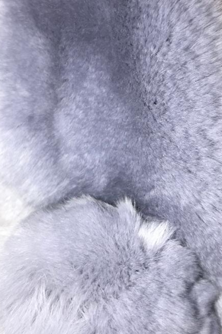 Denim Blue Magnetic Real Rex Rabbit Bobble Scarf - Jessimara