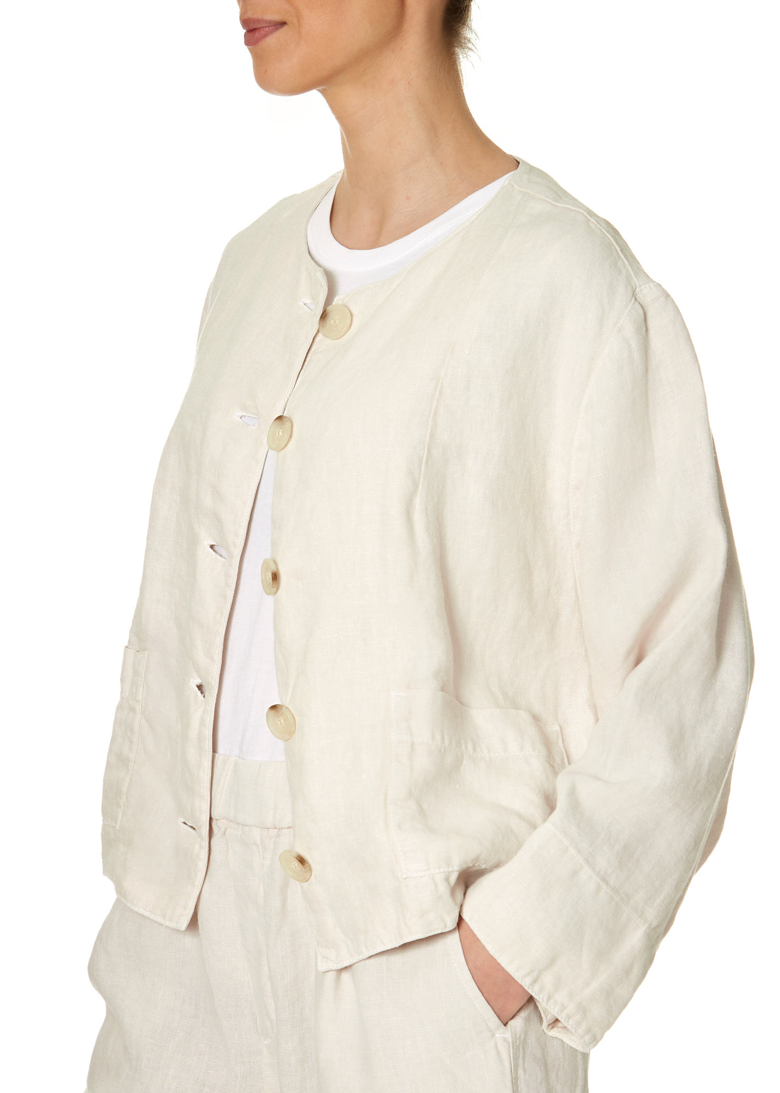 Brielle Bisque Linen Jacket