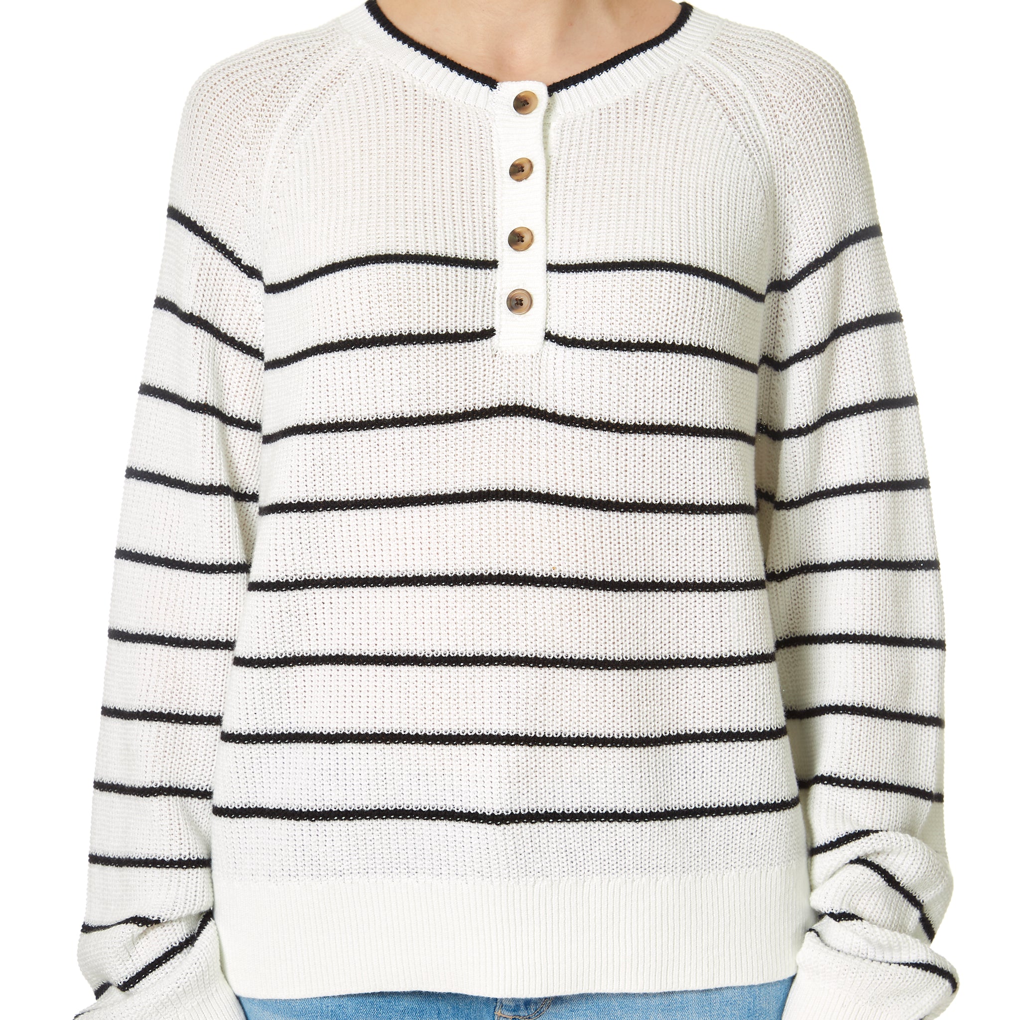 Kierra Milk Black Striped Sweater