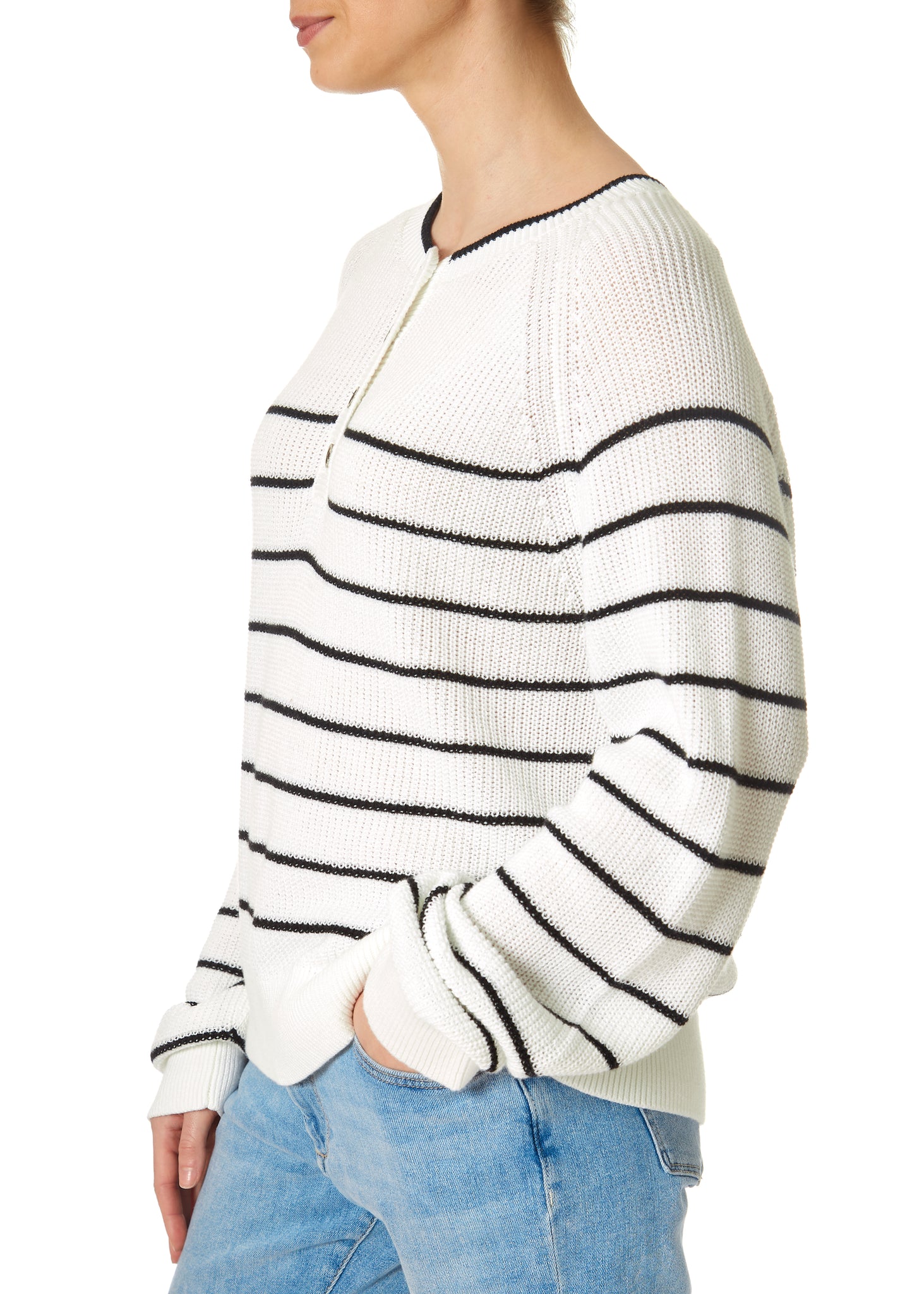 Kierra Milk Black Striped Sweater