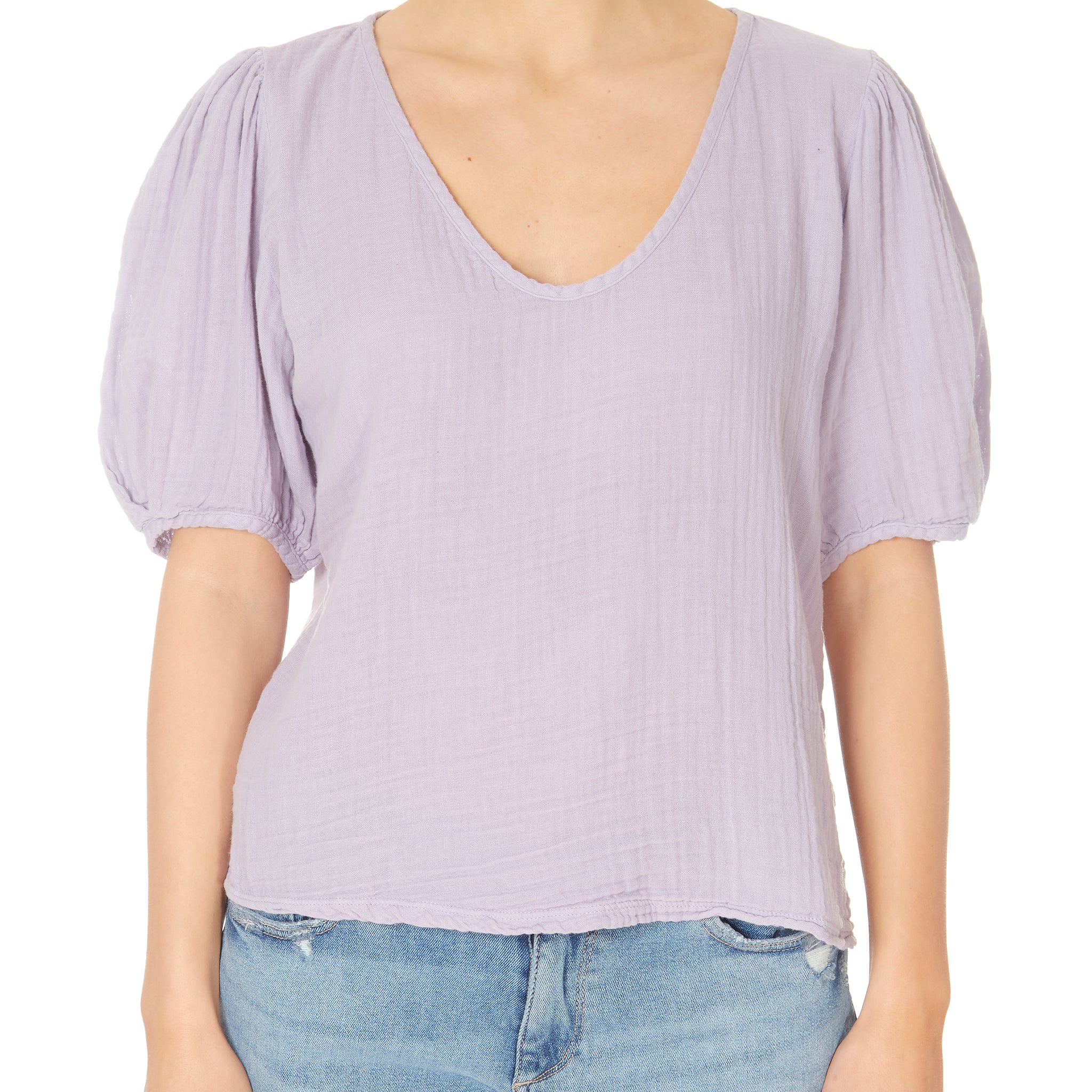 Velvet Louisa Cotton Waffle Top Lilac