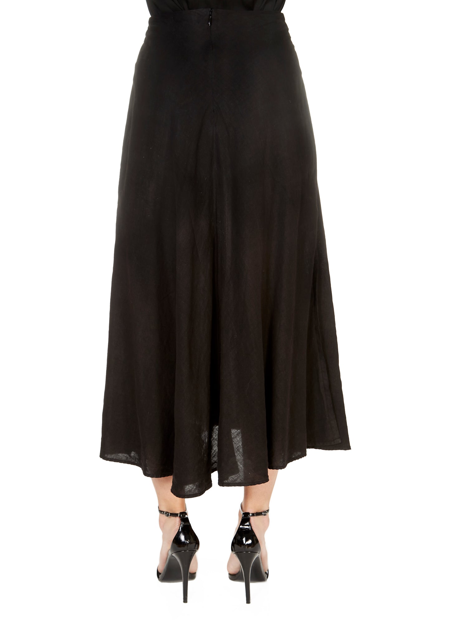 'Raleigh'  Black Wrap Midi Skirt - Jessimara