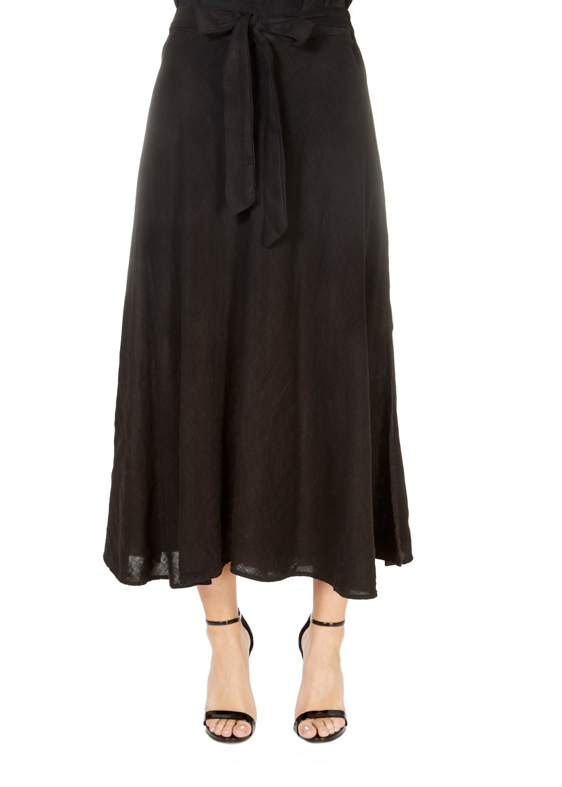 'Raleigh'  Black Wrap Midi Skirt - Jessimara