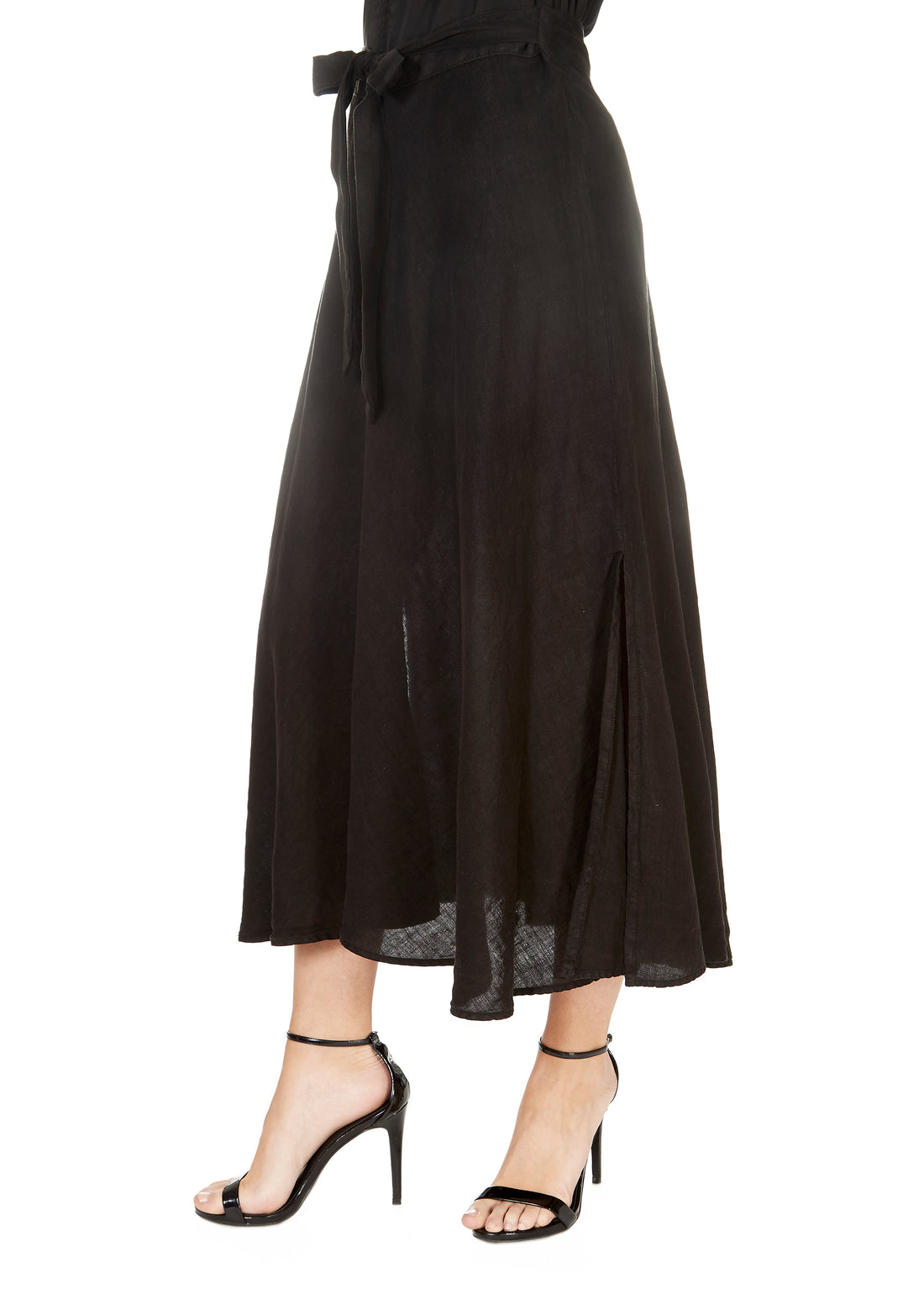 'Raleigh'  Black Wrap Midi Skirt - Jessimara