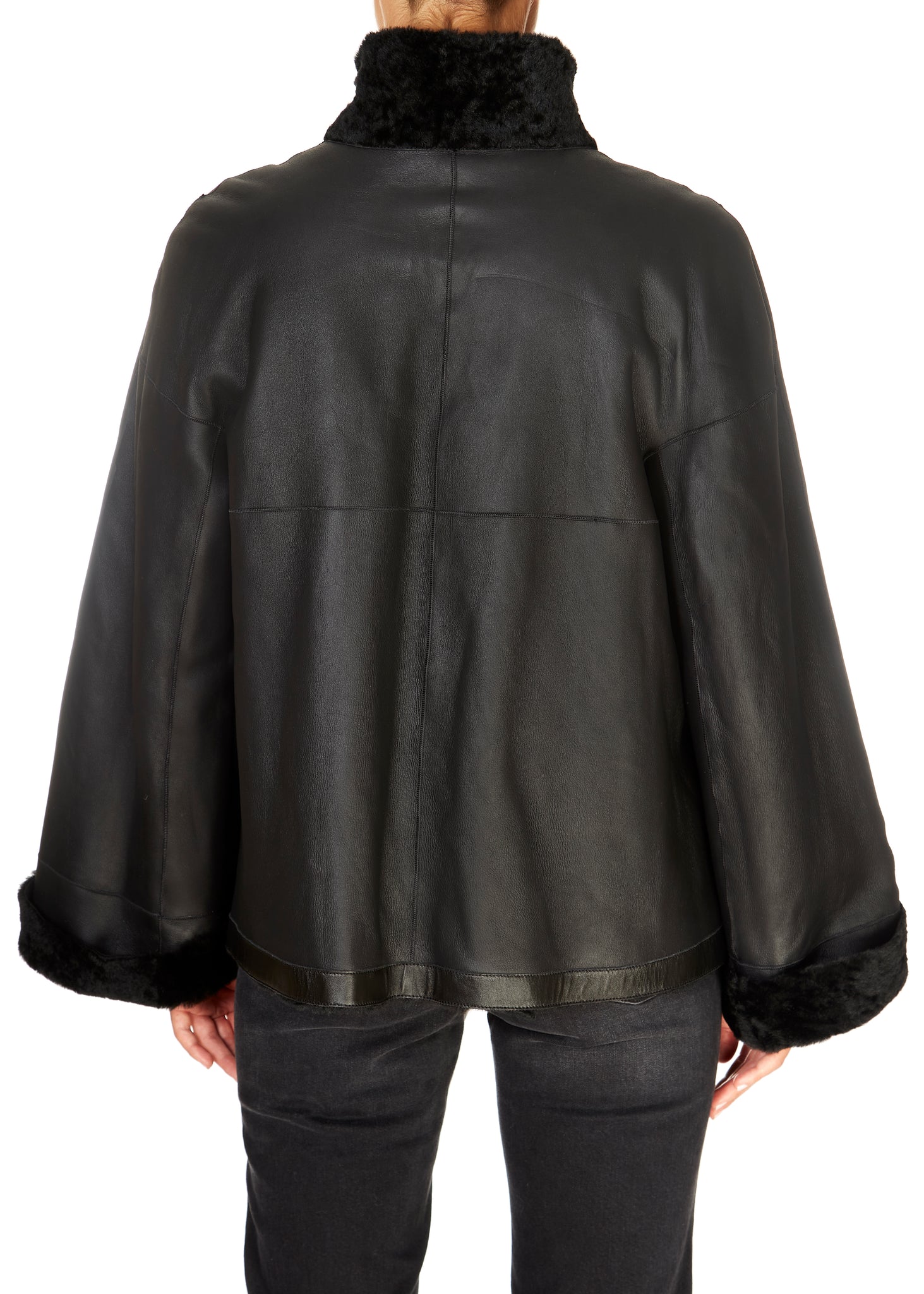 Black Reversible Sheepskin coat - Jessimara