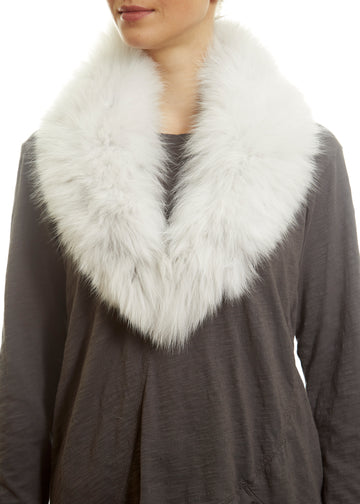 White Genuine Fox Fur Collar - Jessimara