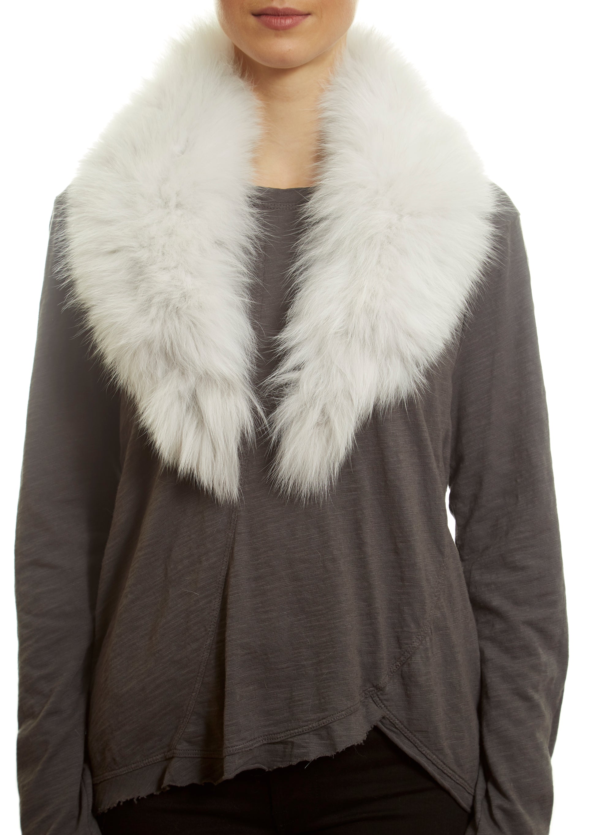 White Genuine Fox Fur Collar - Jessimara