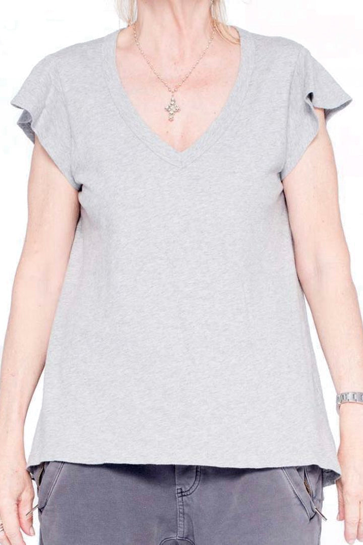 Sexy Heather Grey V Neck T Shirt - Jessimara