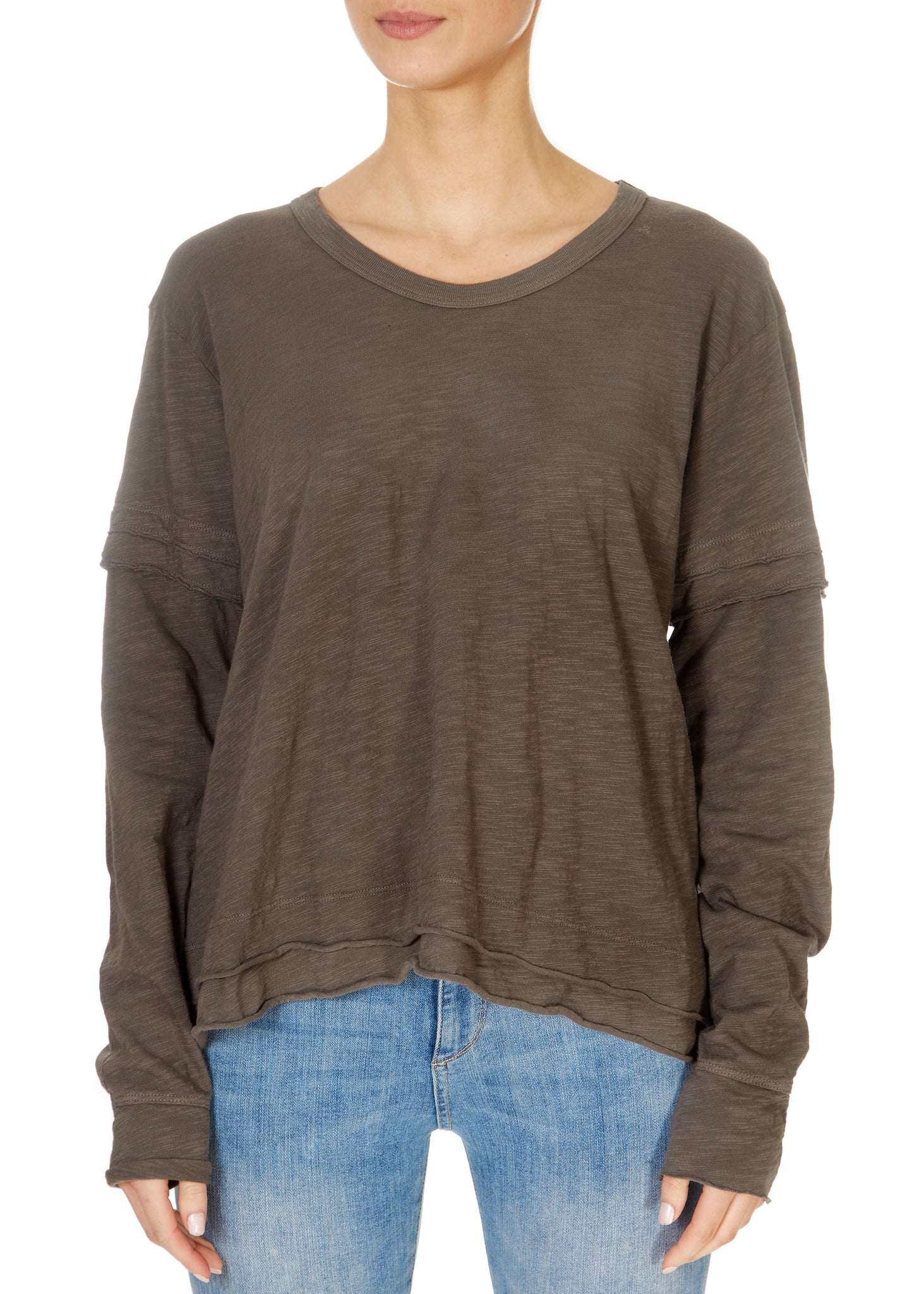 Round Neck Long Sleeve Top - Jessimara