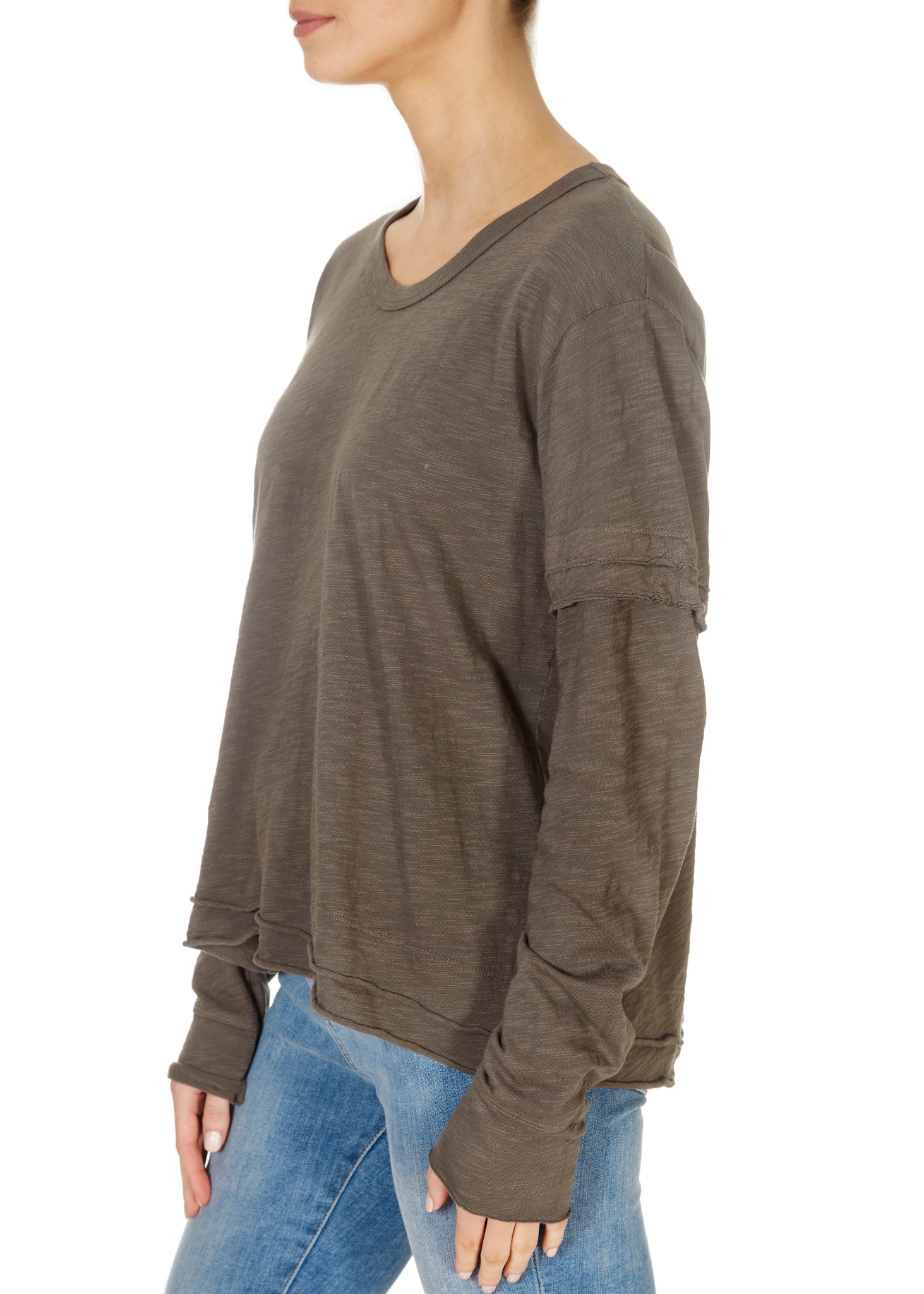 Round Neck Long Sleeve Top - Jessimara