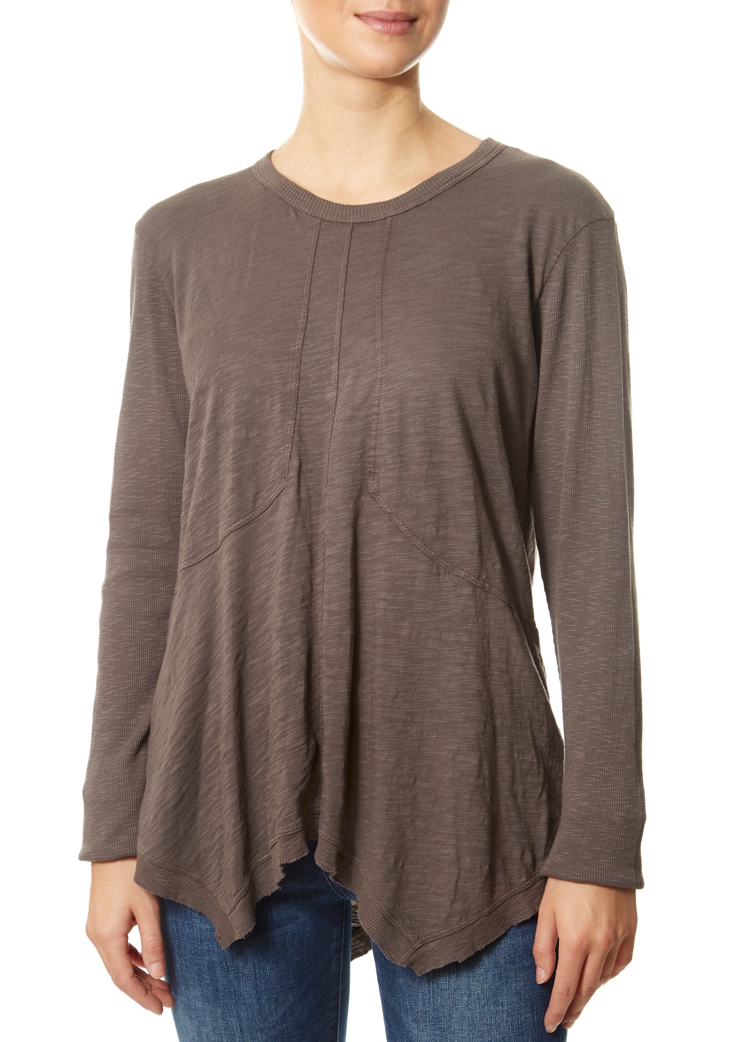 Petrol Grey Round Neck Top - Jessimara