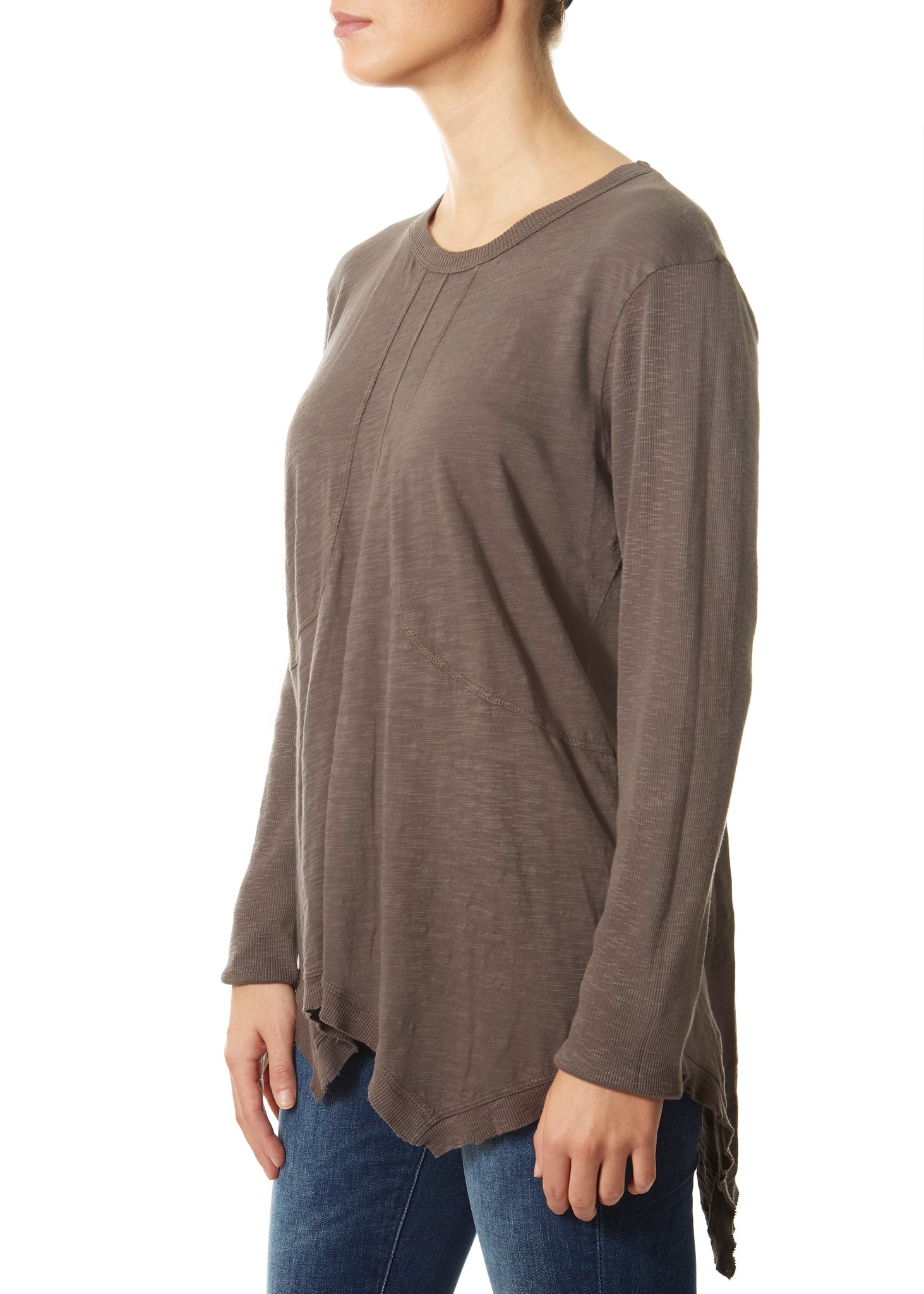 Petrol Grey Round Neck Top - Jessimara